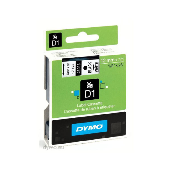 Picture of DYMO D1 LABEL CASSETTE ORIGINAL 40913 9MM BLACK ON WHITE